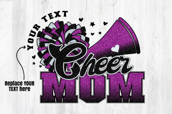 Cheer Mom Purple Black Sublimation Design Review
