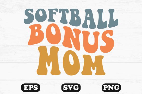 Softball Bonus Mom Retro Wavy T-shirt Review