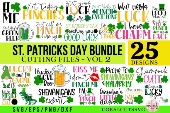 St Patricks Day Bundle: 25 SVG Design Review